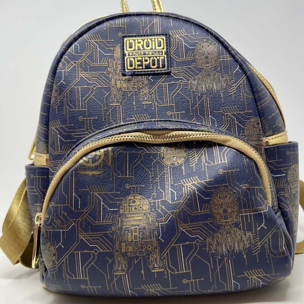 Star Wars Galaxys Edge Droid Depot Mini Backpack Disney Parks R2-D2 C-3PO Read! - Picture 2 of 13